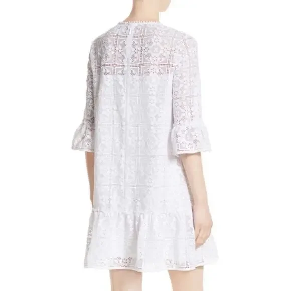 chinese dress ladies KATE SPADE New York White Scenic Route Lace Flounce Shift Dress (US 0 – The  Freperie